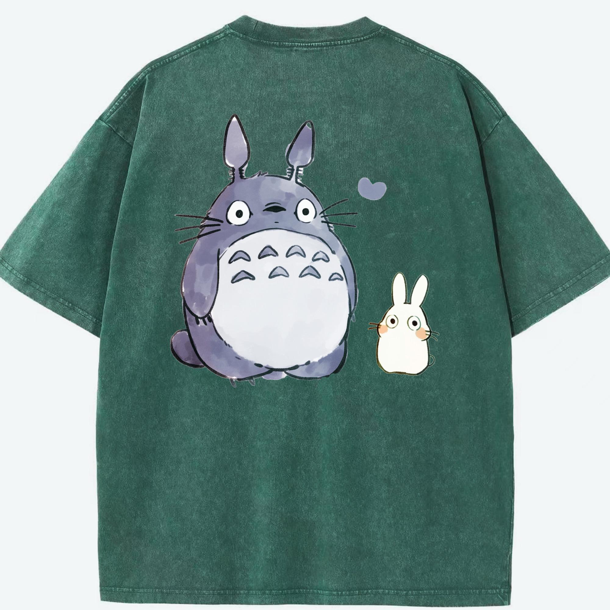 （画像用） となりのトトロ 草壁メイ 草壁サツキ My Neighbor Totoro Satsuki Kusakabe Mei Kusakabe 綿100% ヴィンテージ風 半袖Tシャツ（背面プリント）